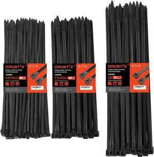 Zip Ties Heavy Duty 12+12+18 Inch V-Shaped Toothed Double Sided Assorted Size With 200 LBS Tensile Strength Cable Wire Ties Adjustable More Durable Nylon Tie Wraps for Indoor Outdoor150 Pack