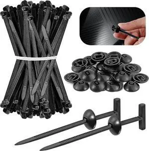 2nd Generation Nylon Universal Cable Ties Buckle(100 pcs)  Heavy Duty Self-Locking Zip Ties with Pin & Button UV-Resistant Fasteners for Auto Repair