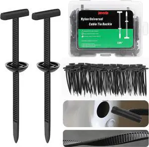 100PCS Nylon Universal Cable Tie Buckle with Dual-Side Gear Foldable Quick Fix Heavy Duty Zip Ties with Pin & Button Strong Easy Use Multipurpose Cable Tie Buckle Zip Tie for Car Daily Repair