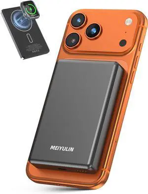 10000mAh Solid State Power Bank PD 20W Portable Charger 15W Magnetic Wireless Battery Pack Compatible with iPhone 17 Pro Max Air/16/15/14/13/12 Series (Black)