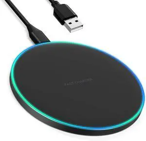 Wireless Charger Compatible with iPhone 17 16 15 14 13 12 11 Pro Max/Mini/Plus/XR/X/8 15W Max Fast Wireless Charging Pad Mat for  Galaxy S23/S22/S21/S20/S10 Galaxy Buds
