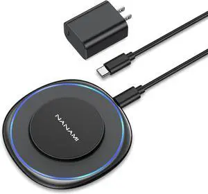 Magnetic Wireless Charger Compatible with MagSafe Charger for iPhone 17/17 Air/16/15/14/13 Pro/Plus Fast Wireless Charging Pad Phone Charger Mat for AirPods 3/2 Pro with USB-C 20W PD Adapter