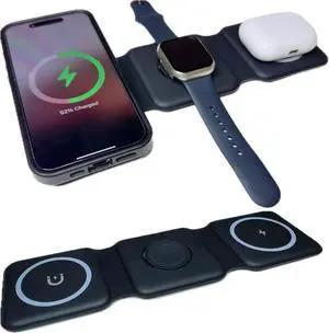 3 in 1 Charging Station for Multiple Devices - Foldable 3 in 1 Wireless Charger for Travel Wireless Charging Station for Phone16 15 14 13 12 Pro Max/Watch 10 9 8 7 6 5 4 3 Ultra/AirPd Pro