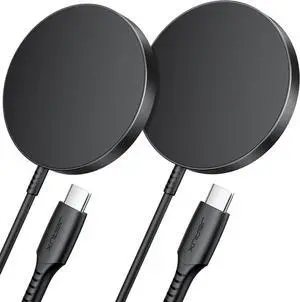 for iPhone 17 MagSafe Charger 2-Pack 15W Magnetic Wireless Charger for MagSafe Charger iPhone 17 Air Pro Max/16/15/14/13/12 Series/Airpods Mag Wireless Charging Pad-Black