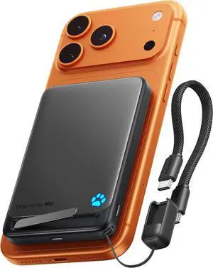 for MagSafe Portable Charger Qi2 Certified Slimmest 15W 10000mAh Magnetic Power Bank with USB C Cable & Stand Fast Charging MagSafe Compatible Battery Pack for iPhone 17 16 15 14 13 12 Only