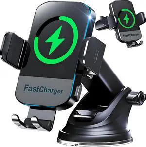 Wireless Car Charger 2025 Upgrade 15W Fast Charging Auto Clamping Car Phone Holder Charger Phone Holders for car Mount fit for iPhone 17 16 15 14 13 Mini Pro Max XR  Galaxy S25 Ultra