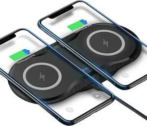 30Watt Dual Wireless Charging Pad for Multiple Devices Dual 15W Charging Pad for iPhone 16/15/14/13/12/11/X for  Galaxy S25/S24/S23/S22/S21/S20/S10 and More. with USB-C Cable