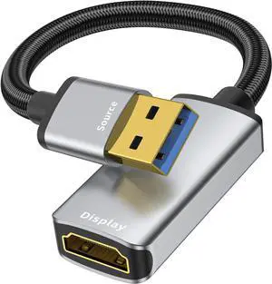 USB to HDMI Adapter 1080P 60Hz USB A 3.0 to HDMI Adapter for Monitor TV Projectors Compatible with Mac OS Windows 7/8/10/11 - Requires Driver Installation