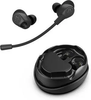 Work Buds in-Ear True Wireless Headset with Detachable Noise-Canceling Boom Mic Black Long 55+ Total Hours Playtime Bluetooth Multipoint USB-C Charging Dock
