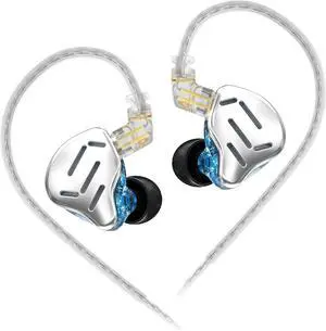 Zax in Ear Headphones 7BA+1DD Hybrid 16 Drivers HiFi Noise Cancelling in Ear Monitor Zin Alloy Shell Metal Wired Earphone with 3.5mm Jack Detachable 2 Pin 0.75mm Cable (No mic Silver)