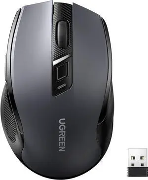 Wireless Mouse 2.4G with USB Receiver 5-Level 4000 DPI 6 Buttons 18 Months Battery Life Cordless Mouse Ergonomic Computer Mice for Laptop Computer PC MacBook Chromebook Black