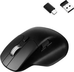 M6 Silent Wireless Gaming Mouse 1000Hz Polling Bluetooth 5.3/2.4GHz/Wired PixArt 3311 Optical Sensor up to 12 000 DPI Lightweight 86g Programmable for Windows/Mac/Linux  Black