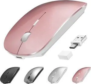 Bluetooth Wireless Mouse USB C for MacBook Air Pro iMac Laptop Desktop Computer Wireless Rechargeable Silent C Mouse for Mac Desktop/iPad/Surface Pro (BT5.2/3.0 2.4G USB A Type-C Receiver) Bluetooth Wireless Mouse USB C for MacBook Air Pro iMac Laptop Desktop Computer Wireless Rechargeable Silent C Mouse for Mac Desktop/iPad/Surface Pro (BT5.2/3.0 2.4G USB A Type-C Receiver)