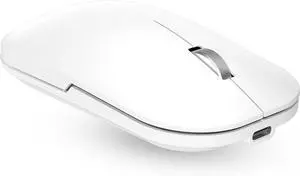 Portable Mouse for Laptop Dual Mode Bluetooth Wireless BT5.0 2.4G Metal Scroll Wheel Bluetooth Mouse for Mac PC/Laptop/Desktop/iPad/ Compatible with Mac/Windows/iOS/Android Computers (White)