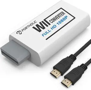 Wii to HDMI Converter 1080P for Full HD Device Wii HDMI Adapter with 3 5mm Audio Jack&HDMI Output Compatible with Wii Wii U HDTV Monitor-Supports All Wii Display Modes 720P NTS