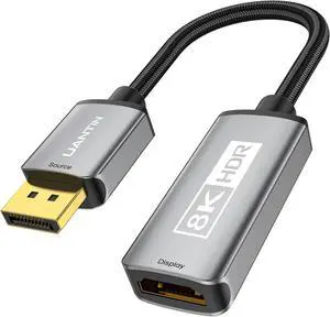 8K DisplayPort 1.4 to HDMI 2.1 Adapter with 4K@120Hz/2K@240Hz Uni-Directional Display Port (DP) to HDMI Male to Female Adapter for RTX/RX Graphics Card (Not Compatible with PS5 No VRR) 8K DisplayPort 1.4 to HDMI 2.1 Adapter with 4K@120Hz/2K@240Hz Uni-Directional Display Port (DP) to HDMI Male to Female Adapter for RTX/RX Graphics Card (Not Compatible with PS5 No VRR)