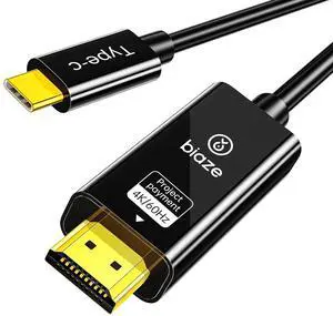 USB C to HDMI Cable 3.3ft 4K@60Hz Adapter, Thunderbolt 3/4 Compatible for MacBook Pro/Air, iPad Pro, Galaxy S23/S22, XPS, Chromecast, PS5, Monitor, Projector - Aluminum 8K Ready(USB C to HDMI)