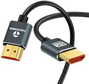 Ultra Thin HDMI Cables 6.6FT Slim & Flexible Soft 8K 4K HDMI to HDMI Cable (HDMI Cord) Support 4K@120Hz 8K@60Hz 48Gbps for  TV/HDTV/PS5/Blu-ray/PC Monitor/Projector