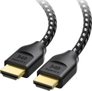 [Ultra High Speed HDMI Certified Braided 48Gbps 8K HDMI Cable 9.8 ft / 3m with 8K@60Hz 4K@240Hz and HDR Support for PS5 Xbox Series X/S RTX3080 / 3090 Apple TV and More in Black