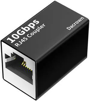 RJ45 Ethernet Coupler 10Gbps Extender Adapter for Cat8 Cat7 Cat6 Cat5 Cat5e Ethernet Cable 328ft Long Distance High Speed Connector Female to Female Aluminum Alloy Black