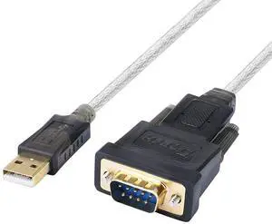 DTech Serial Cable to USB Adapter DB9 Male RS232 Port Supports Windows 11 10 8 7 Mac (6 Feet PL2303)