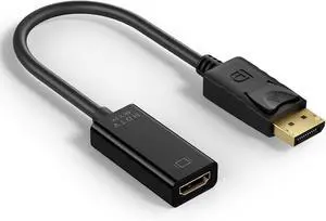 4K DisplayPort to HDMI Adapter Uni-Directional Display Port DP to HDMI Adapter Cable Male to Female Compatible with Computer Monitor TV Projector (DP to HDMI)