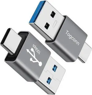 USB to USB C Adapter 2Pack Type-C Male to USB Type-A Male Converter Connector Support 3A Charge & 10Gbps Data Transfer Compatible with Phones Computers Tablet Laptop and More