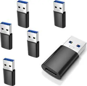 6PCS Upgraded USB 3.0 to USB C Adapter Compatible with  iPhone IPad Power Bank and More USB C Devices.