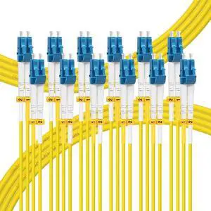 - 2M-6Pack LC to LC Single Mode Fiber Patch Cable OS2 SM Fiber Optic Cable SMF Singlemode Fiber Jumper Cord Duplex 9/125um Yellow LSZH 2M(7ft)-6Pack