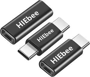 3in1 Pack USB 3.1 C Extension Coupler Adapter: USB C Male to Female Compatible with MacBook Nintendo Switch Thunderbolt3 and More Black