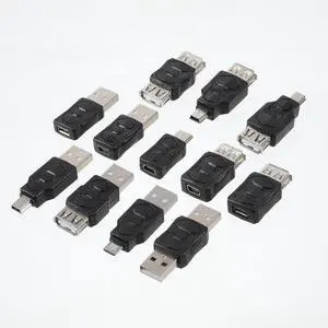USB Adapter Kit 12PCS USB OTG Adapter Multiple USB/Type C/Micro/Mini Male to Female Converter Connector for Computer Tablet PC Mobile Phone