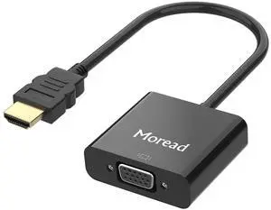 HDMI to VGA with Audio Gold-Plated Active HDMI to VGA Adapter (Male to Female) with Micro USB Power Cable & 3.5mm Audio Cable for PS4 MacBook Pro Mac mini  TV and More - Black