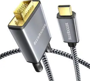 USB C to VGA Cable - (10FT Type C to VGA 1080p Display Cable Male to Male USB 3.1 Thunderbolt 3/4) - USB-C to VGA Compatible with Laptop Phone Tablet HDTV Monitor Projector