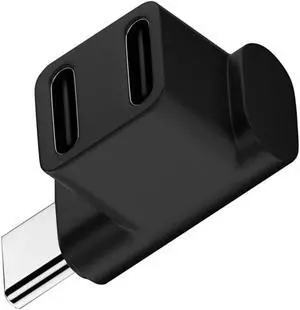 10Gbps USB3.0 Type C Male to Dual Female Power Data Splitter Adapter Up Angled Compatible with Steam Deck Laptop