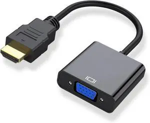 VGA to HDMI Adapter Cable (Female to Male) Uni-Directional 1080p HDMI to VGA Converter for PC Laptop Xbox TV Box Gold-Plated Plug & Play Cable Required VGA to HDMI Adapter Cable (Female to Male) Uni-Directional 1080p HDMI to VGA Converter for PC Laptop Xbox TV Box Gold-Plated Plug & Play Cable Required