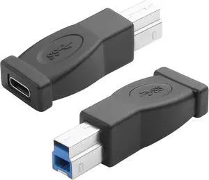 U S B Type C to B 3.0 Adapter USB-B Male to C Female Printer Convert Adapter Type C to USB B Compatible with Printer  External Hard Drivers Laptops and More Type-c Devices 2pcs