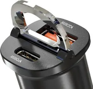 125W [PD65W+QC60W] Car Charger USB C/A 2-Port Fast Charge Car Phone Charger Cigarette Lighter Adapter for iPhone 16/15/14/13/12  S25/S24/S23/S22 iPad//MacBook/Android Devices