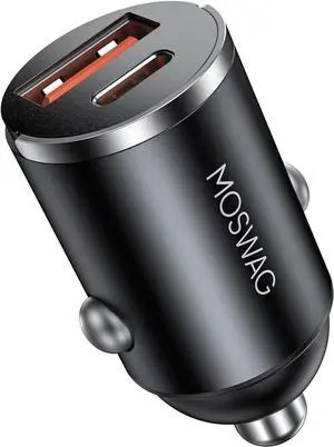 Car Charger Invisible Cigarette Lighter USB Adapter [All Metal & Mini] 18W&15.5W 2 Port Car Adapter QC3.0 Dual Port Cigarette Lighter for iPhone 16 15  S25 Ultra Piexl 7 and More