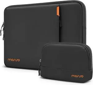 360 Protective Laptop Case 13.3 inch 13-14 inch Laptop Sleeve Compatible with MacBook Air 13.6/Pro 13/Pro 14 HP    Shockproof Vertical Bag with Front Pocket&Small Case Black