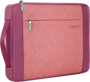 Kin Laptop Sleeve  Slim & Lightweight Fleece-Lined Interior 4mm EVA Shock Absorption Zippered Storage Pocket Retractable Handle Stylish & Protective Design for 14 Laptops - Rose Petal