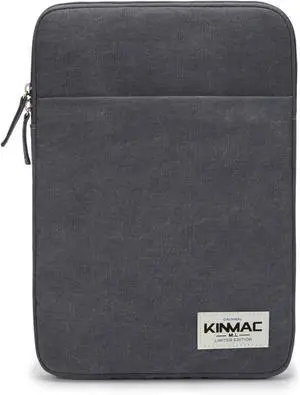 360 Degree Protective Grey Color Canvas Vertical Style Waterproof Laptop Sleeve with Pocket for 15.6 inch to 16 inch Laptop