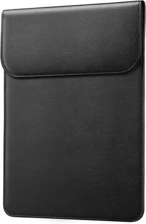 Slim Laptop Sleeve for MacBook Air 13-Inch (M4/M3/M2) 2022-2025 MacBook Pro 13-Inch (M2/M1) 2016-2022 PU Leather Case (Black)