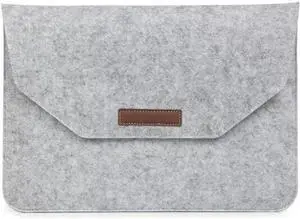 Felt Laptop Sleeve Bag Tablet PC Case Ultra Slim Business Carrying Envelope Case Protective Bag Compatible with  MacBook   HP  Notebook (Light Gray 14-inch)