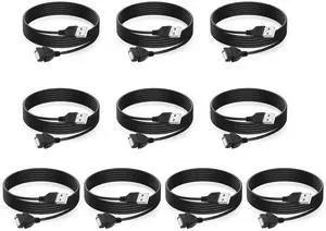Short USB Extension Cable 10-Pack Bulk Male to Female 1.6 ft USB-A 2.0 Extender Cord