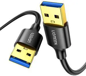 USB to USB 5 Gbps USB 3.0 Cable Nylon Durable Male to Male Cable Compatible with Hard Drive Cooling Fan/pad Camera DVD Player TV Flash Light Hub Monitor Speaker and More 1.5 FT