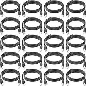 20 Pack USB A to B Printer Cable 8FT High-Speed Printer Cord Compatible with Hp Canon Brother   Epson Lexmark Xerox and More (Black)