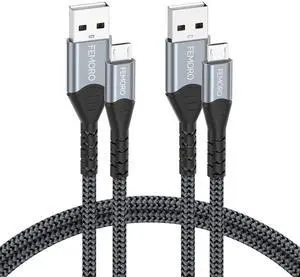Micro USB Cable 3Ft Pack of 2 USB A to Micro USB 2.0 480Mbps Data Transfer & 12W Charging Cord for MicroUSB Old Android Phones Kindle Tablet MP3 PS4 and More
