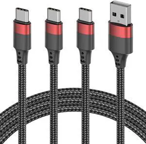 3FT USB C Cable 3 Pack USB C Charging Cable Braided USB Type C Cable Fast Charging 3 Foot USB A to USB C Cord for Car iPhone 16 15 Pro Max  Galaxy S24 S23 A35 A15 Moto LG Google Pixel
