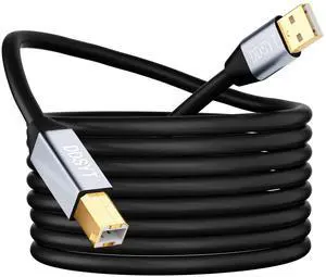 USB 2.0 Printer Cable 6ft USB-A to USB-B 2.0 Cable with 480 Mbps Transfer Speed for Printer or External Hard Drive Gold-Plated Connectors