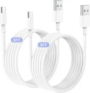 2Pack 3ft Car Carplay Cable for  iPhone 17 Pro Max/17 Air/16 Pro/15 Plus/15 USB A to USB C Carplay Charger Cord iPad Pro 12.9/11 10th Air 5th/ 4th iPad mini 6th Gen Car Charging Cable 3 Feet